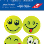 Reflecterende sticker 'Happy Face', geel