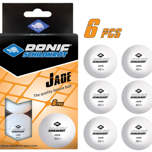 Donic tafeltennis ballen 'Jade', doos van 6, wit.