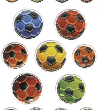 Herma stickers 'Gekleurde voetballen', gereliefd