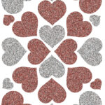 Herma Glitteretiketten 'Harten rood en zilver'