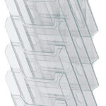 Wandbrochurehouder, A4 staand, 6 vakken, transparant