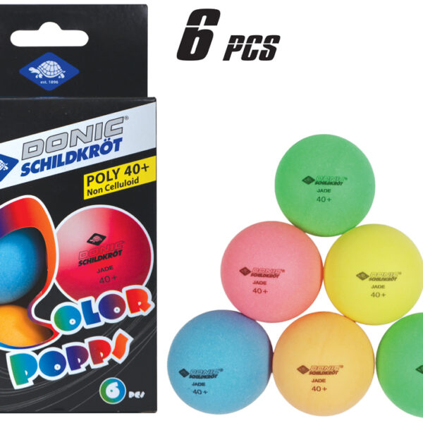 Gekleurde tafeltennisballen, gemengde kleuren.