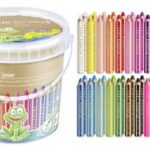 Staedtler zeskantkleuren potloden Noris junior, emmer van 36 stuks.