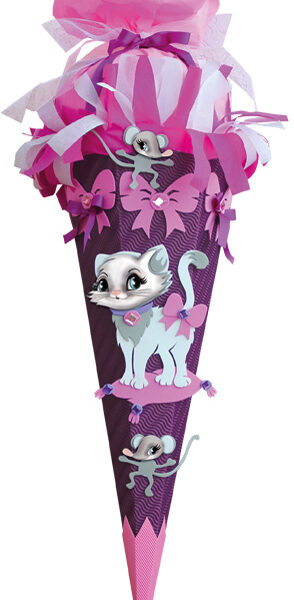 Knutselset voor starterskindjes 'Poesje', zeshoekig, 68 cm