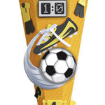 Bastelset schoolkegel 'Voetbal geel/zwart', zeshoekig.