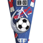 Knutselset voor voetbaltraktatie rood/blauw, zeshoekig, 68 cm.