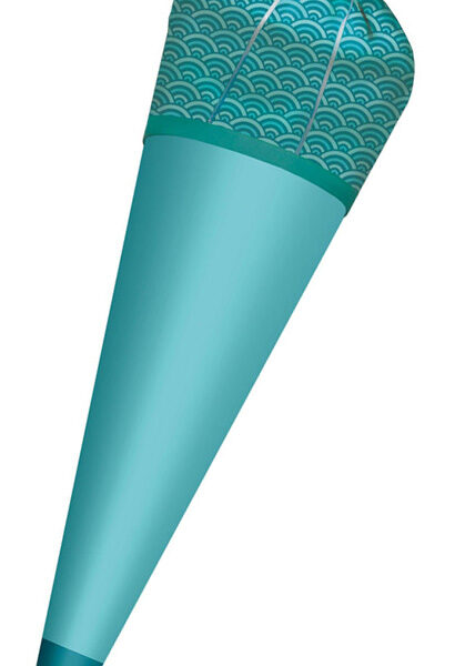 Stoffen bekleding voor doe-het-zelf-schooltas te strijken, turkoois