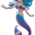 Strijkplaatje voor zelfgemaakte stoffen schooltas, zeemeermin.