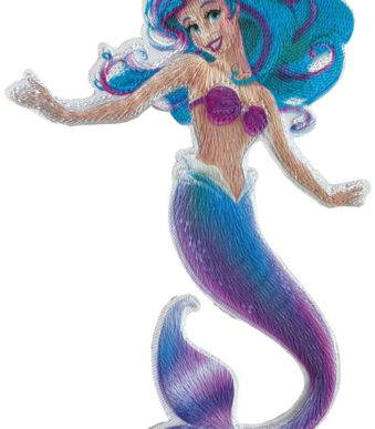 Strijkplaatje voor zelfgemaakte stoffen schooltas, zeemeermin.