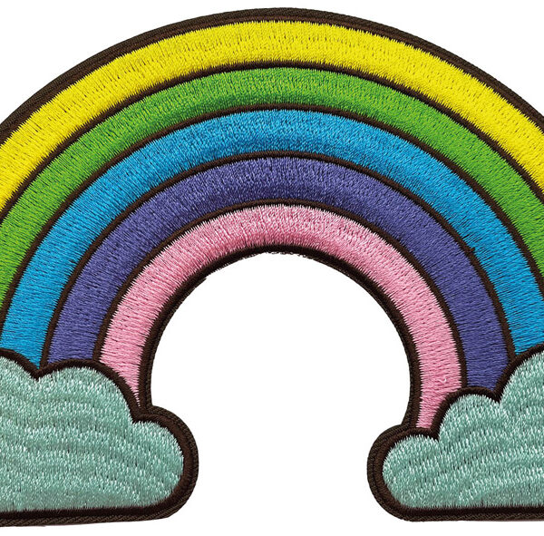 Naaimotief voor zelfgemaakte stoffen schooltas, regenboog