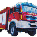 Strijkplaatje voor zelfmaakpakket stoffen schooltas, brandweer