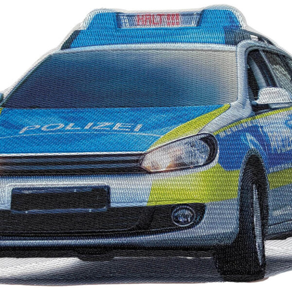 Strijkplaatje voor zelfgemaakte stoffen schooltas, politieagent