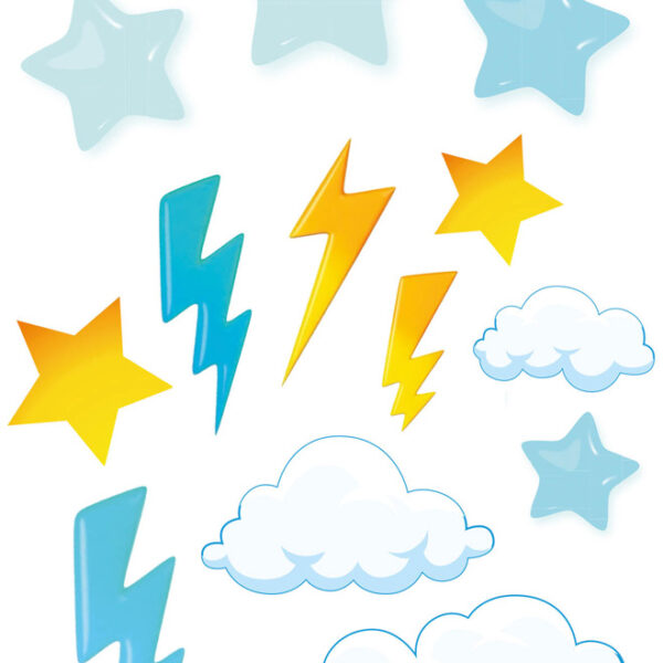 Strijkvlokken voor DIY stoffen schooltassenhanger, Wolkenparadijs