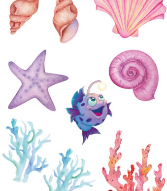 Strijkdecoratie voor zelfgemaakte stoffen schooltas, Magische Zee