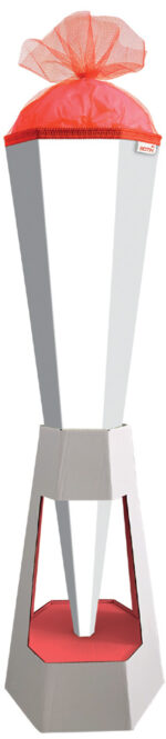 Presenteerhouder van karton voor 1 schoolcadeau