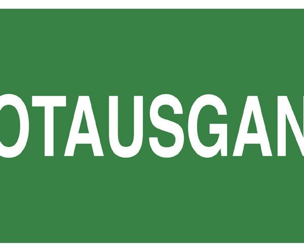 Vluchtroute bewegwijzeringsbord, groen/wit