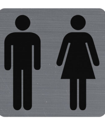 Bord 'Dames/Heren toiletten'