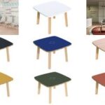 Bijzettafel WOODY, massief hout, groen