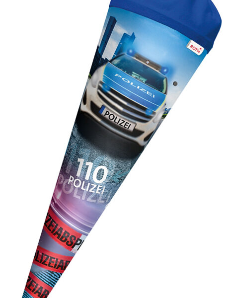 Rond Polizeiritsskolledoos 'Politie 110', 700 mm, met effect.