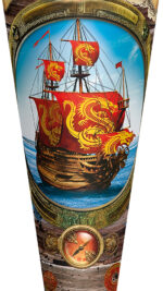 Schoenendoos 'Piratenschip', rond, 70 cm