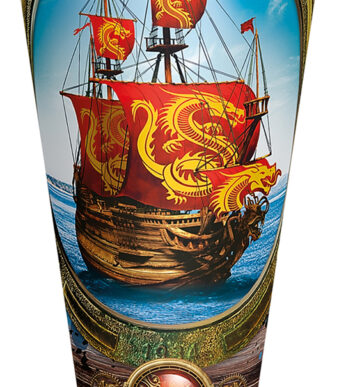 Schoenendoos 'Piratenschip', rond, 70 cm