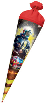 Rondje schooltas 'Brandweerman', met effect