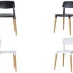 Bezoekersstoelen 'GLAMWOOD', set van 2, wit.