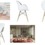 Papierstroomstoel voor bezoekers 'KIWOOD', set van 2, wit