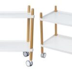 Bureaukar, 2 legplanken, wit/beuken