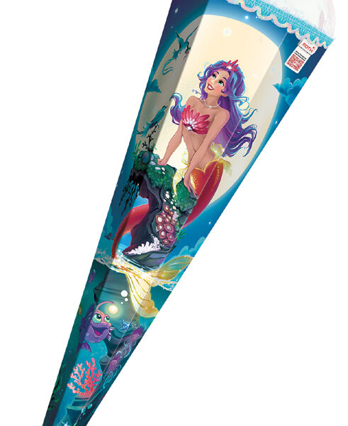 School-conisch 'Magische Zeemeermin', hoekig, 850 mm, folie