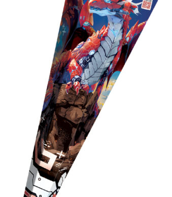 Robot draak schouderborduurwerk, hoekig, 85 cm, folie