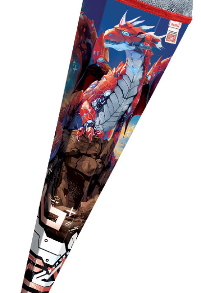 Robot draak schouderborduurwerk, hoekig, 85 cm, folie