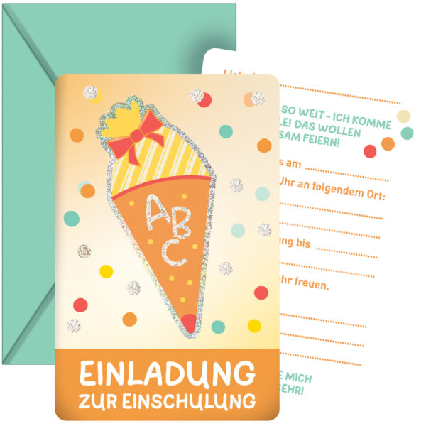 Glitterkaarten voor het begin van de schooltijd