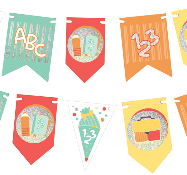 Glitterslinger 'Eerste schooldag', 3 meter