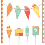 Taartdecoratie 'Eerste Schooldag', met glinstereffect