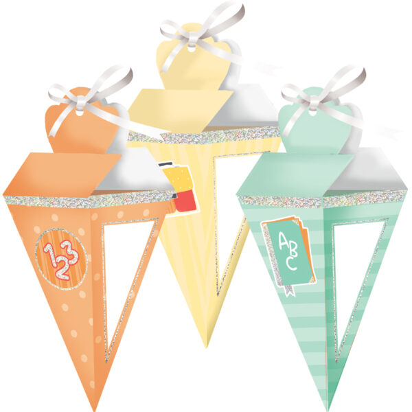 Cadeauzakje 'Voor de eerste schooldag', met glitterlook