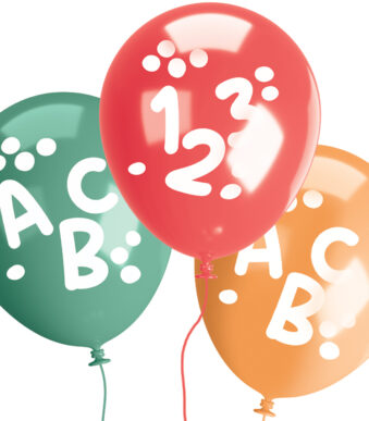 Gekleurde ballon 'Schoolstart', diameter: 250 mm