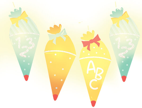 Decoratieve lichtsnoer "Eerste schooldag", lengte: 1,5 meter