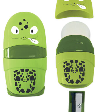 Roth 2-in-1 puntenslijper & gum 'ABC vriendjes', displayverpakking