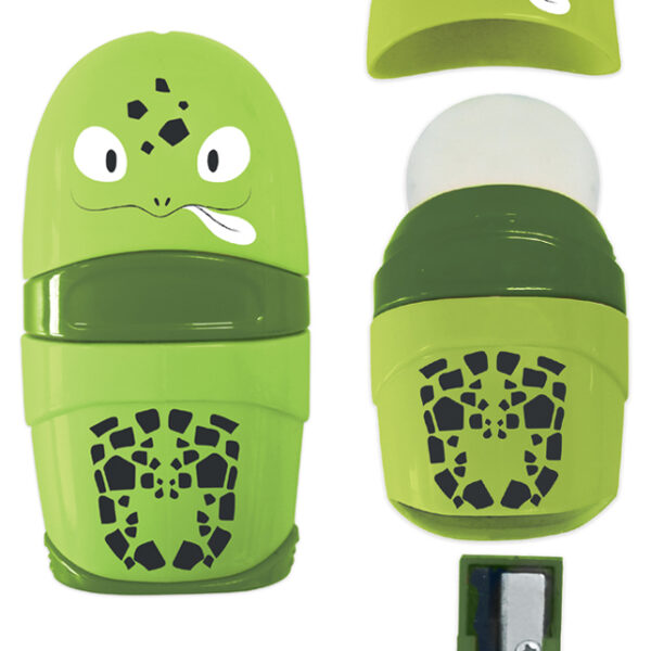 Roth 2-in-1 puntenslijper & gum 'ABC vriendjes', displayverpakking