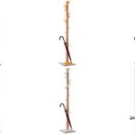 Garderobestandaard voor hangkledij en paraplu's, zwart