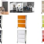 Papierrollen-container 'easyBox', 3 laden, wit / wit