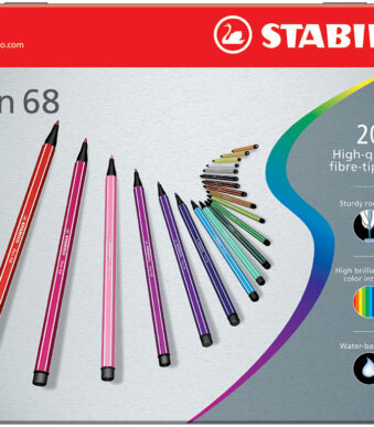 Stabilo viltstiften, 20 stuks metalen etui.