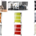 Rolcontainer easyBox, 4 laden, wit / beukenhout