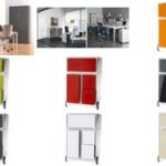 Papierrolcontainer 'easyBox', 1 lade, wit / beukenhout.