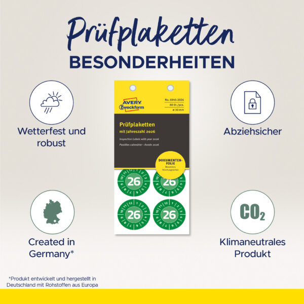 Controlestickers, 2026, zelfklevend, groen, 30 mm