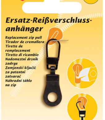 Ritssluiting-hangers, metaal, zwart