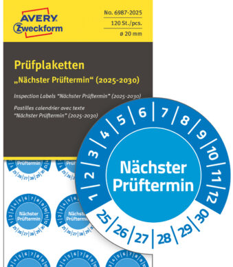 Controlezegels 'Volgende Keuringsperiode', 2025-30