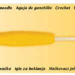 Haaknaald met kunststof handvat, dikte 3,5, geel