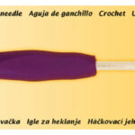 Haaknaalden met plastic handvat, maat 5, bordeauxrood